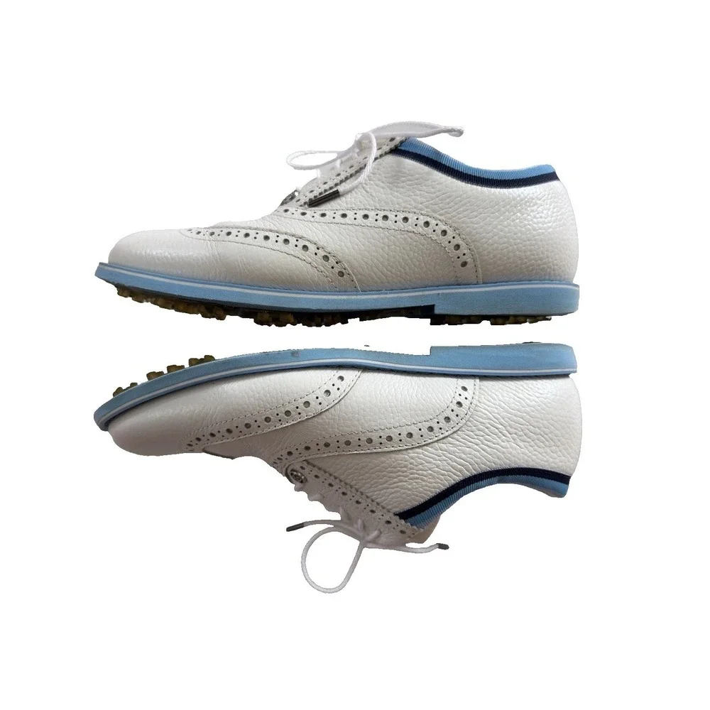 G/Fore Golf Shoes White Gallivanter Brogue Women's Size 8 Grosgrain Preppy